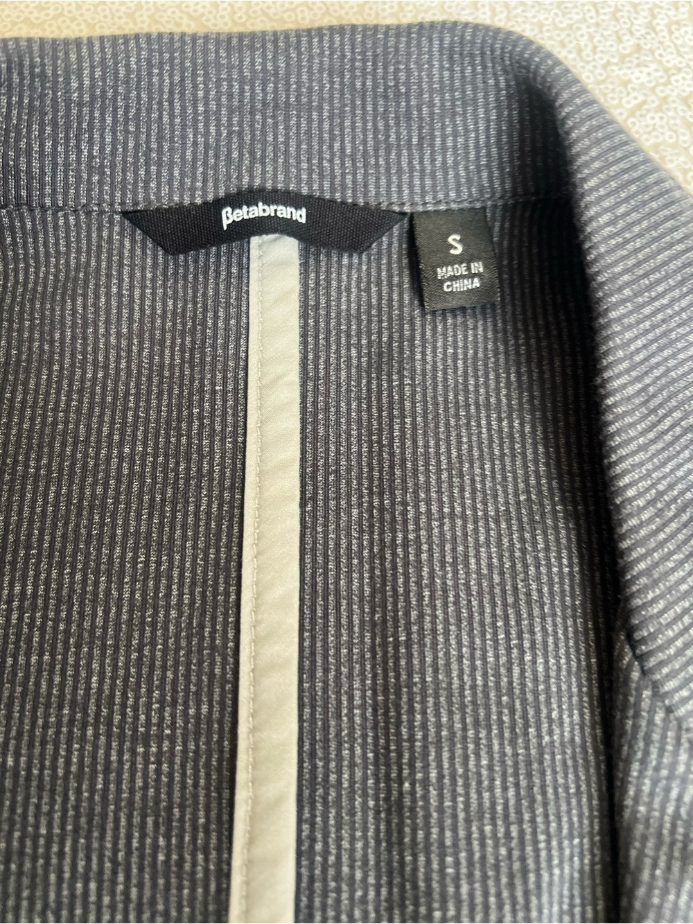 Betabrand Striped Grey Knit Blazer
